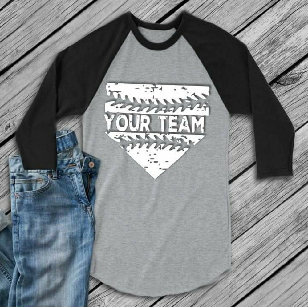 Custom made baseball raglan